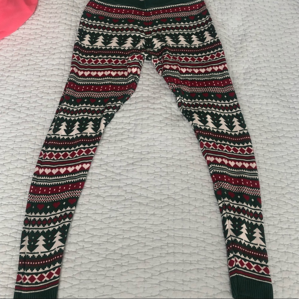 Knitted Christmas leggings